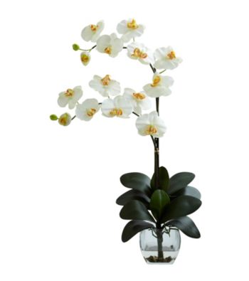 Nearly Natural&reg; Double Phal Orchid with Vase Arrangement