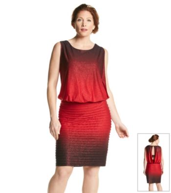 ... women dresses r m richards plus size sleeveless glitter blouson dress