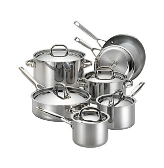 Anolon&reg; 12-pc. Stainless Steel Tri-Ply Clad Cookware Set