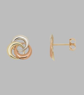 UPC 027657052770 product image for 14K Tri-Color Gold Interlocking Spiral Earrings | upcitemdb.com