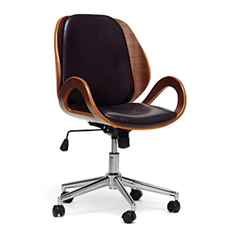 Baxton Studios Watson Walnut and Black Modern Office Chair