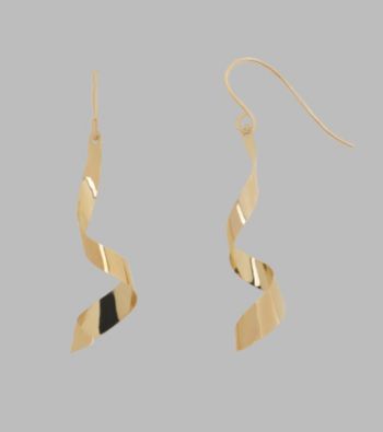 UPC 027657063837 product image for 14K Yellow Gold Swirl Drop Wire Earrings | upcitemdb.com