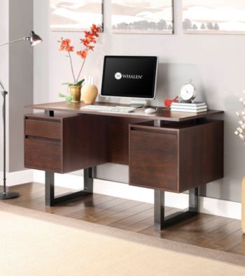 UPC 764053484551 product image for Whalen Furniture Cooper Modern Double Pedestal Desk | upcitemdb.com