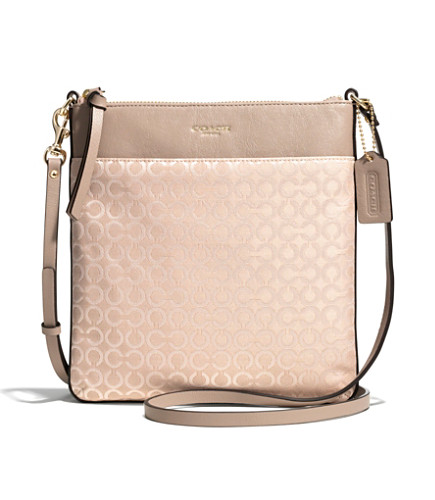 COACH MADISON NORTH/SOUTH SWINGPACK IN OP ART PEARLESCENT FABRIC