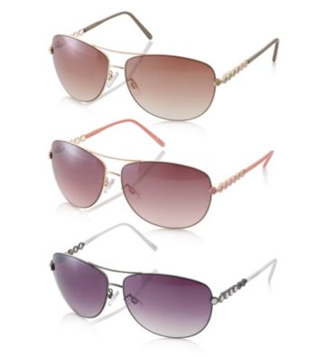 UPC 781268609500 product image for Steve Madden Enamel Aviator Sunglasses | upcitemdb.com