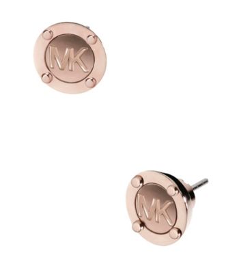 Michael KorsÂ® Rose Goldtone MK Button Stud Earrings