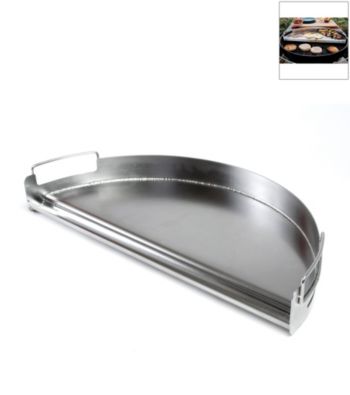 Charcoal Companion Stainless Steel Pro Grill Griddle - Half Circle