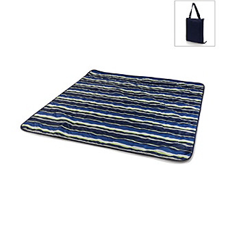 Picnic Time&reg; Vista Navy with Lime Stripes Outdoor 