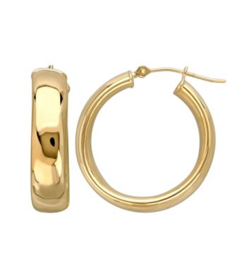 in earrings band   Herberger's 14K Gold Hoop Wedding Earrings white  Yellow gold wedding hoop Band