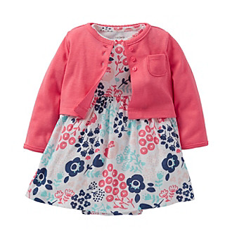 UPC 888510000082 product image for Carter's® Baby Girls' Pink/Navy 2-pc. Floral Dress Set | upcitemdb.com