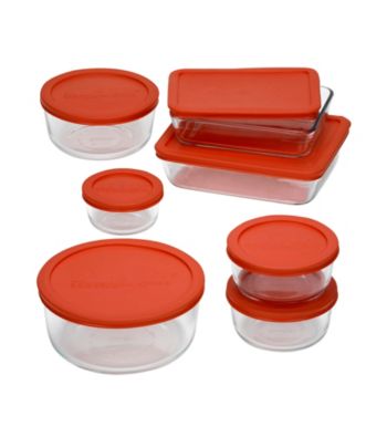 UPC 071160054332 product image for Pyrex Storage Plus 14-pc. Storage Set with Red Plastic Lids | upcitemdb.com