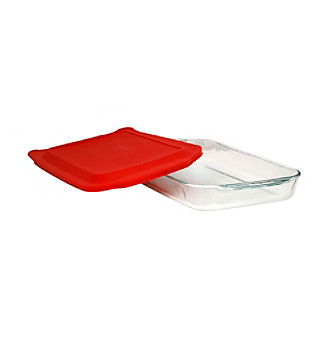 Pyrex&reg; 4-qt. Oblong Baking Dish with Red Plastic Cover