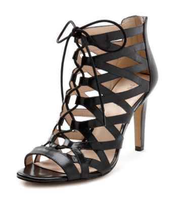 nine west black lace heels