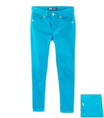 UPC 617844116950 product image for Levi's Girls' 4-6X Caribbean Blue Sateen Denim Leggings | upcitemdb.com