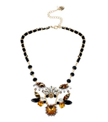 UPC 885043946641 product image for Betsey Johnson Leopard Crystal Gem Cluster Frontal Necklace | upcitemdb.com