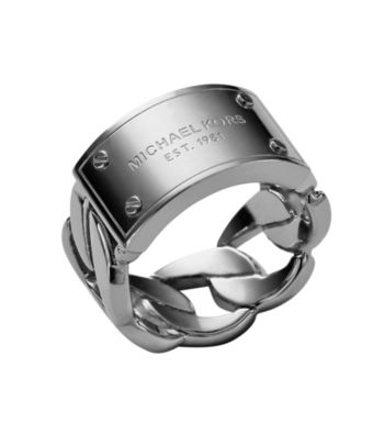 michael kors logo plaque ring