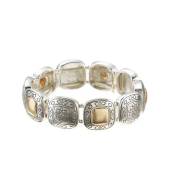 UPC 083355059572 product image for Napier Antique Goldtone and Silvertone Stretch Bracelet | upcitemdb.com