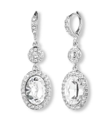 UPC 097754043711 product image for Givenchy Silvertone Crystal Drop Earrings | upcitemdb.com