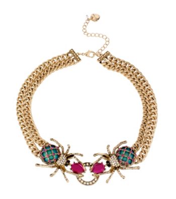 UPC 885043972879 product image for Betsey Johnson Pink Double Spider Frontal Necklace | upcitemdb.com