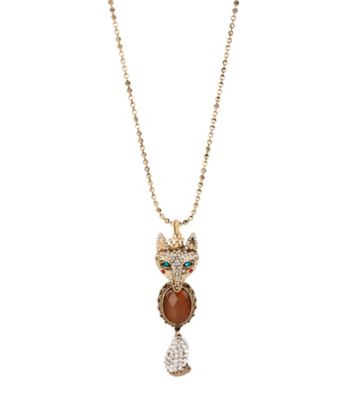 UPC 885043973142 product image for Betsey Johnson Crystal Fox Pendant Long Necklace | upcitemdb.com