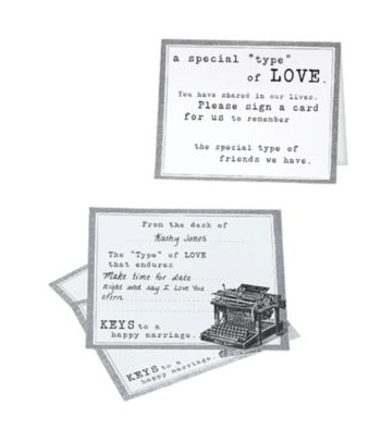 Lillian Rose&reg; Set of 48 Typewriter Guest Cards