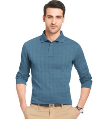 UPC 013282472717 product image for Van Heusen® Men's Long Sleeve Jaspe Windowpane Polo Shirt | upcitemdb.com