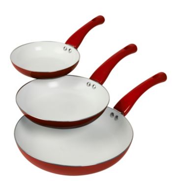 UPC 048552390989 product image for Basic Essentials 3-pc. Red Ceramic Fry Pan Set | upcitemdb.com