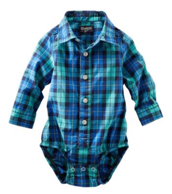 UPC 887044624016 product image for OshKosh B'Gosh Baby Boys' Long Sleeve Plaid Woven Bodysuit Kid's | upcitemdb.com