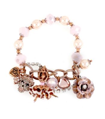 UPC 885043978796 product image for Betsey Johnson® Rose Ballerina Multi Charm Stretch Bracelet | upcitemdb.com