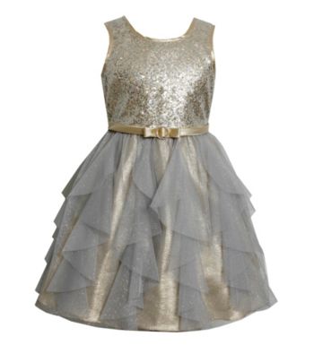 Bonnie Jean® Girls' 4-6X Sleeveless Sequin Dress With Ruffle Skirt