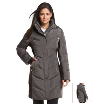 calvin klein performance colorblocked hooded down jacket