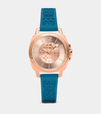 UPC 885997135481 product image for COACH BOYFRIEND SMALL TEAL SILICON RUBBER STRAP WATCH | upcitemdb.com