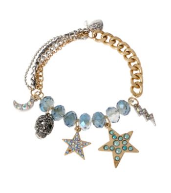 UPC 885043996332 product image for Betsey Johnson® Star & Skull Multi-Charm Half Stretch Bracelet | upcitemdb.com