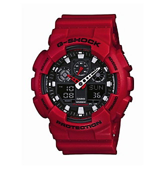 Casio Mens XL G-Shock - Ana-Digi - Red Design - Black 