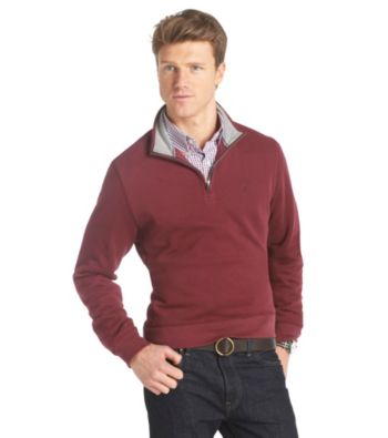 UPC 014056666332 product image for Izod® Men's Long Sleeve Suede Mock Neck 1/4 Zip | upcitemdb.com