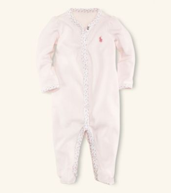 UPC 888978226109 product image for Ralph Lauren Childrenswear Baby Girls' Floral Trim Coverall | upcitemdb.com