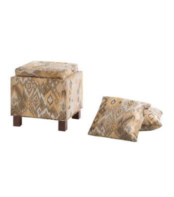 UPC 675716531409 product image for Madison Park Shelley Taupe Square Storage Ottoman with Pillows | upcitemdb.com