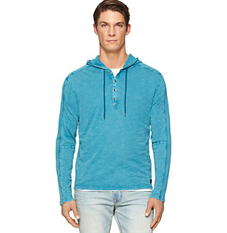 UPC 712683559057 product image for Calvin Klein Men's Long Sleeve Mixed Media Hoodie | upcitemdb.com