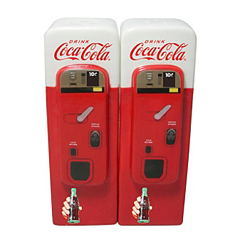 Sunbelt Coca-Cola&reg; Ceramic Vending Machine Salt and Pepp