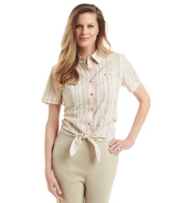 UPC 666805234820 product image for Alfred Dunner® Petites' Key Largo Burnout Stripe Blouse | upcitemdb.com