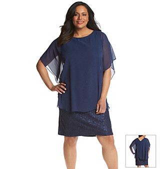 UPC 689886890518 product image for Jessica Howard® Plus Size Glitter Lace Overlay Dress | upcitemdb.com