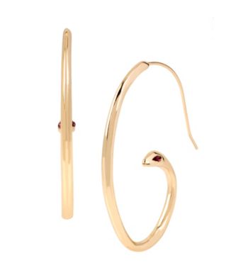 Steve Madden Goldtone Sculptural Snake Hoop Earrings | Bon-Ton