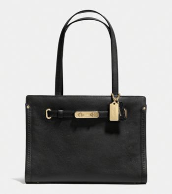 COACH SWAGGER SMALL TOTE IN POLISHED PEBBLE LEATHER