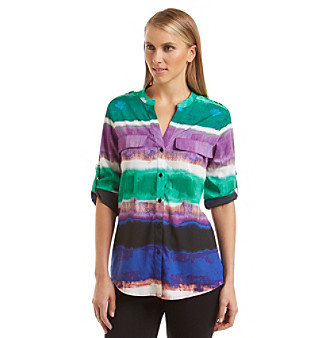 UPC 888738172547 product image for Calvin Klein Printed Roll Sleeve Top | upcitemdb.com