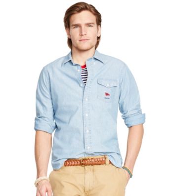 UPC 889043721130 product image for Polo Ralph Lauren® Men's Long Sleeve Chambray Button Down Shirt | upcitemdb.com