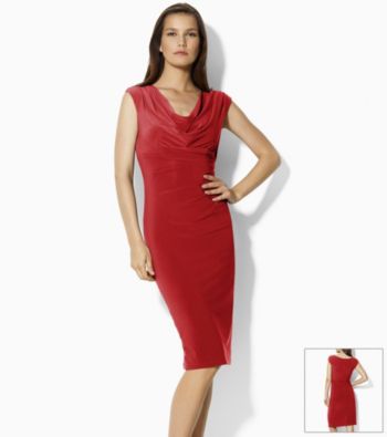 Lauren Ralph LaurenÂ® Matte Jersey Cowlneck Dress