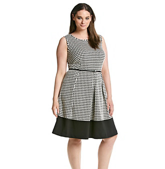 UPC 888738043823 product image for Calvin Klein Plus Size Houndstooth Ponte Dress | upcitemdb.com