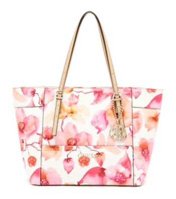 guess floral shopper bag