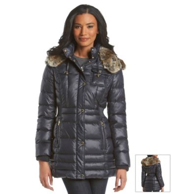 laundry by design puffer coat with faux fur