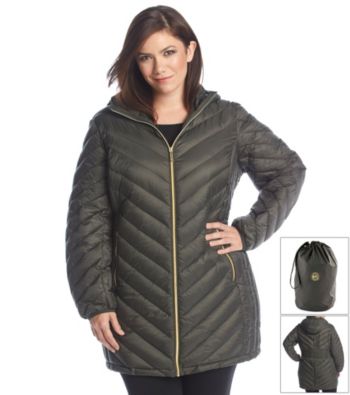 michael kors plus size packable down coat